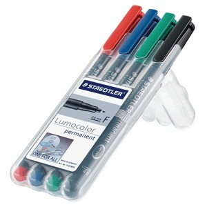 MARCADOR PERMANENTE LUMOCOLOR STAEDTLER 4 PIEZAS