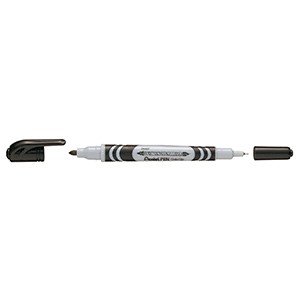 MARCADOR PERMANENTE TWIN TIP NEGRO 1 PZA