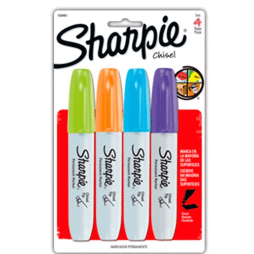 MARCADORES SHARPIE CHISEL FASHION 4 PIEZAS