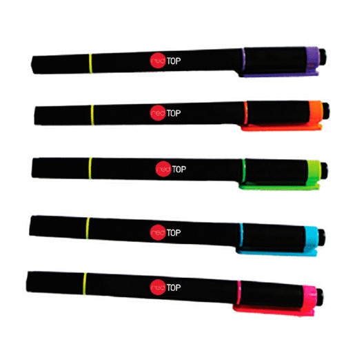 MARCATEXTO DOBLE PUNTA AMARILLO Y COLORES 5 PIEZAS