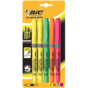 MARCATEXTO BIC BRITE LINER COLORES SURTIDOS 5 PIE