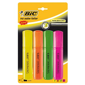 MARCATEXTO BRITE LINER TEXT COLORES SURTIDOS 4 PIE