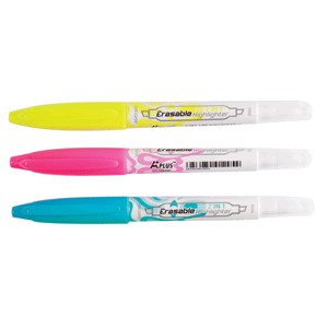 MARCATEXTO BORRABLE ROSA AZUL VERDE 4 PIEZAS