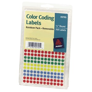 ETIQUETAS CIRCULARES AVERY VARIOS COLORES CON 576