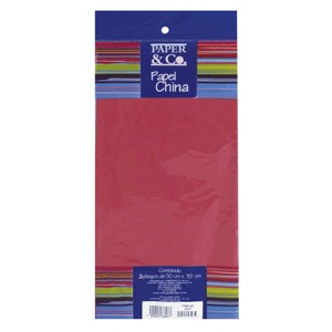 PAPEL CHINA ROJO CON 3 PLIEGOS PAPER & CO
