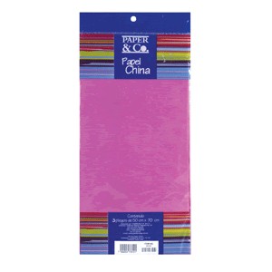 PAPEL DE CHINA ROSA CON 3 PLIEGOS PAPER & CO