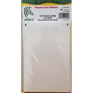 ETIQUETA RECTANGULAR OFFICE D. BLANCA CON 60 PIEZA