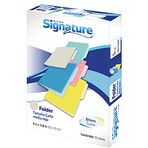 FOLDER CARTA SIGNATURE GRIS CON 50 PIEZAS