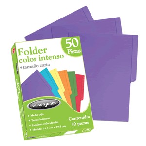 FOLDER CARTA WILSON JONES VIOLETA CON 50 PIEZAS