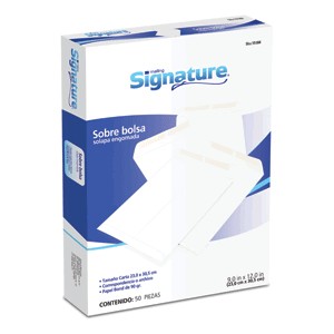SOBRE DE PAPEL SIGNATURE ENGOMADO CARTA 50 PIEZAS