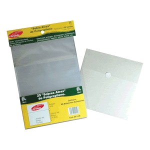 SOBRE TRANSPARENTE ATRAX PAQUETE CON 25 PIEZAS