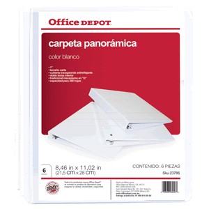 CARPETA OFFICE DEPOT CON 6 PAQUETES