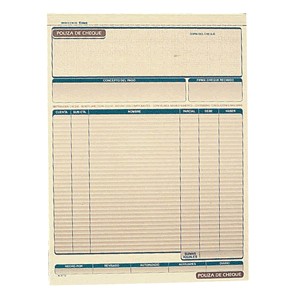 POLIZA DE CHEQUE ADAMS MEDIA CARTA AUTOCOPIANTE