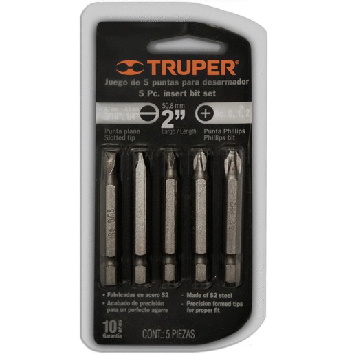 JUEGO DE 5 PUNTAS PARA DESARMADOR MARCA TRUPER