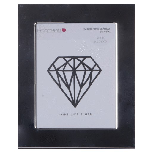 MARCO DE METAL FRRAGMENTS PLATA LISO 6X8