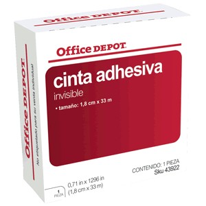 CINTA INVISIBLE OFFICE DEPOT 18X33 CON 6 PAQUETES