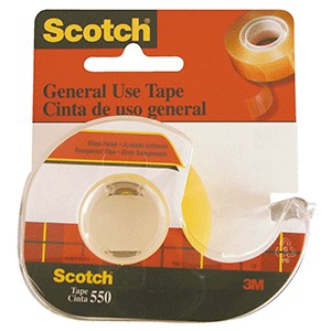 CINTA ADHESIVA SCOTCH 550 12MM X 33M C/DESPACHADOR