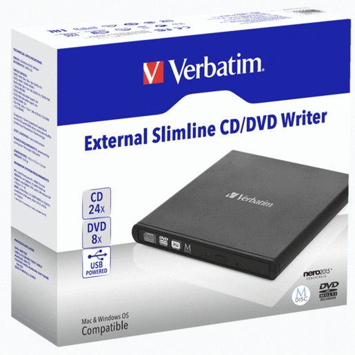 REPRODUCTOR VERBATIM CD-DVD EXTERNA SLIMLINE