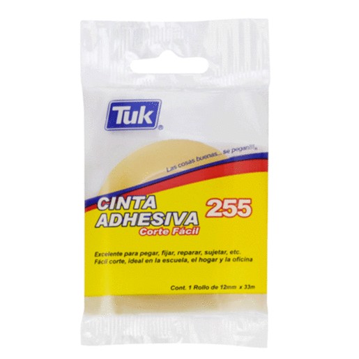 CINTA ADHESIVA TUK 255 CORTEFACIL 12MM X 33M PIEZA