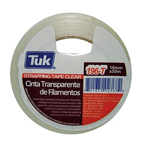 CINTA DE FILAMENTO TRANSPARENTE 18MM X 50M