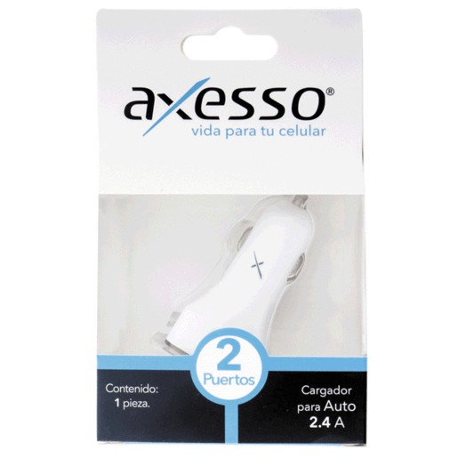 CARGADOR DE AUTO AXESSO DOS DISPOSITIVOS