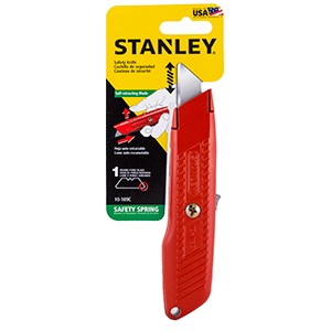 CUCHILLA AUTORETRACTIL STANLEY DE SEGURIDAD ROJA