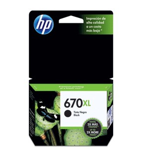 CARTUCHO NEGRO ALTO RENDIM. HP 670XL (CZ117AL)