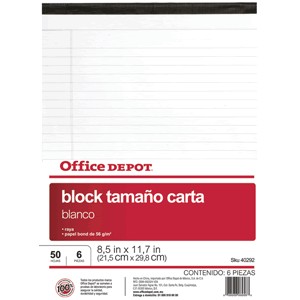 BLOCK TAMANO CARTA 8.5X11.7 BLANCO OFFICE DEPOT