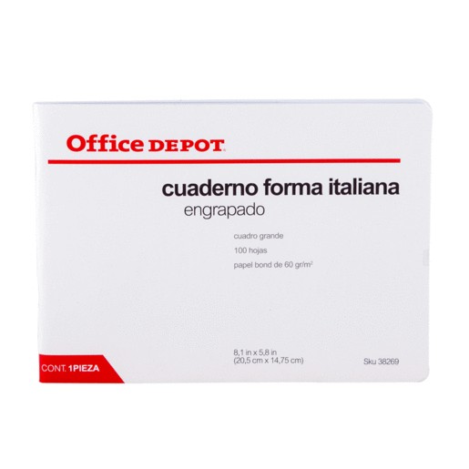 CUADERNO ITALIANA ENGRAPADO CUADRO GDE 100 HOJAS