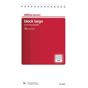 BLOCK TAQUIGRAFIA LARGO 80 HOJAS OFFICE DEPOT