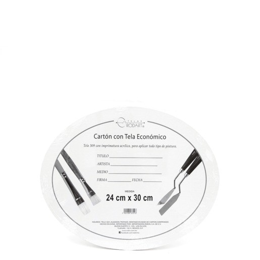 CARTON CON TELA OVAL 24X30 CM
