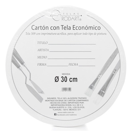 CARTON CON TELA REDONDO 30 CM