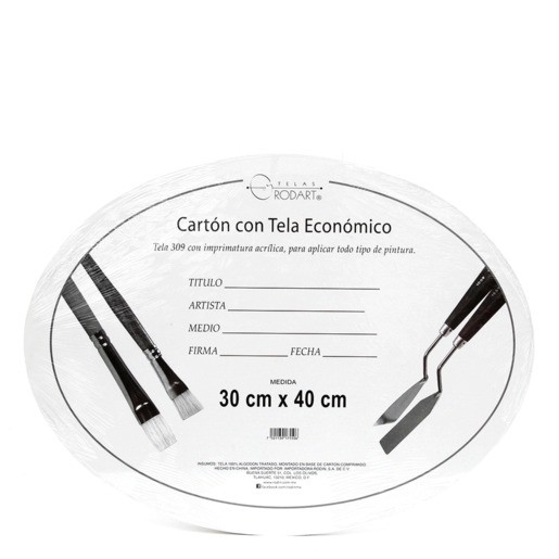 CARTON CON TELA OVAL 30X40 CM