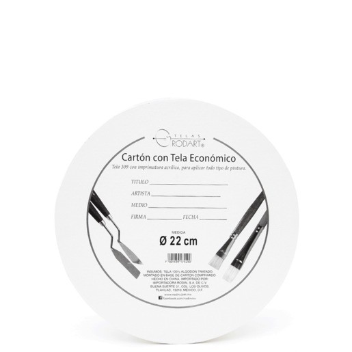 CARTON CON TELA REDONDO 22 CM