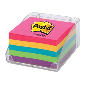POST-IT CUBO 3 X 3 NEON 390 HOJAS CON PORTANOTAS