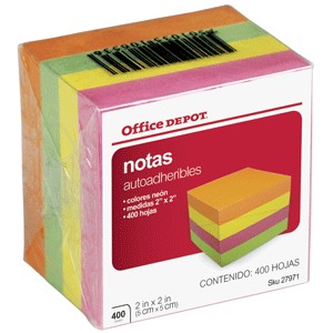 MININOTAS OFFICE DEPOT NEON 2 X 2