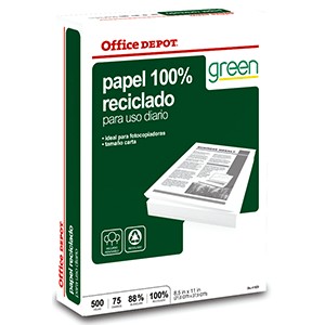 RESMA PAPEL RECICLADO 100 OFFICE DEPOT CARTA