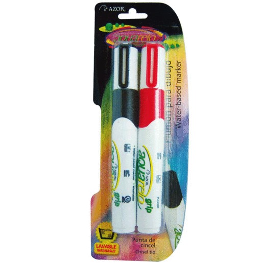 AQUARELO GRIP AZOR CON 2 PIEZAS NEGRO Y ROJO