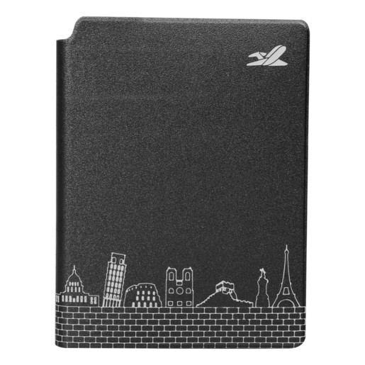 PORTA PASAPORTE DE PLASTICO GR/BC