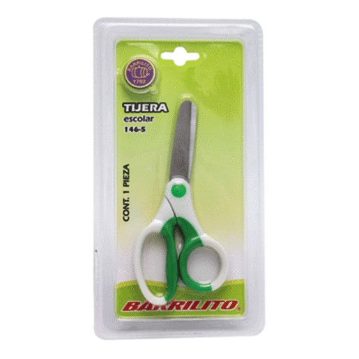 TIJERA ESCOLAR PUNTA ROMA ACERO INOX BARRILITO