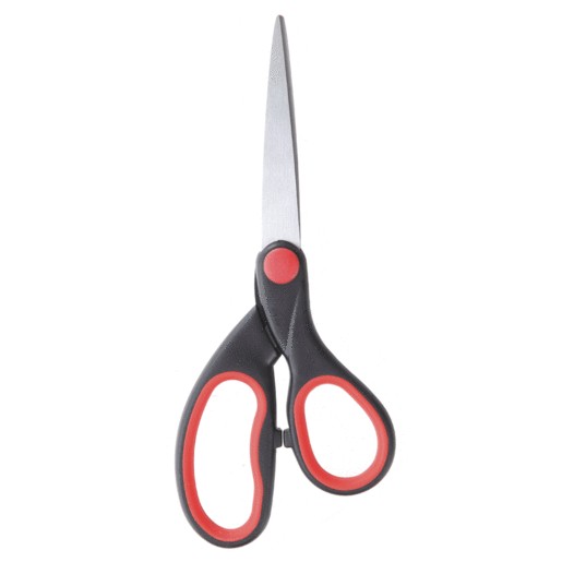 TIJERAS 7IN MANGO ERGONOMICO NEGRO CON ROJO