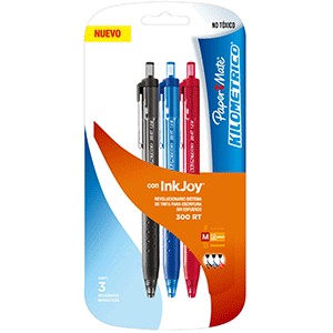 PLUMA KILOMETRICO 300 RT SURTIDO PAQUETE CON 3 PZ