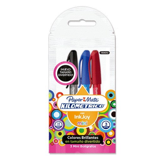 PLUMA PAPER MATE INKJOY 100ST MINI POUCH X3 BASIC