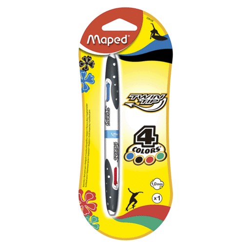 BOLIGRAFO MULTIFUNCION TWIN TIP 4 COLORES TRAD