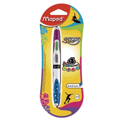 BOLIGRAFO MULTIFUNCION TWIN TIP 4 COLORES FANCY