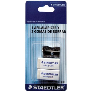 GOMAS Y SACAPUNTAS STAEDTLER CON 3 PIEZAS