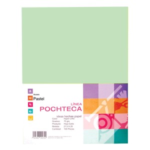 PAPEL PASTEL VERDE CARTA CON 100 HOJAS POCHTECA