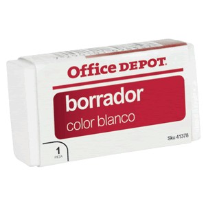 GOMA BLANCA CON FAJILLA OFFICE DEPOT 3 PIEZAS