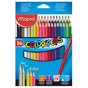 CAJA DE COLORES MAPED CON 36 PIEZAS