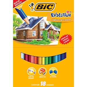 CAJA DE COLORES BIC CONTE CON 18 PIEZAS